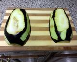 A picture of step 1 of LuBella's Stuffed Eggplant Parmigiana.