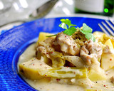 A picture of step 7 of Simmered Spring Cabbage and Spring Onions with Mustard Cream.