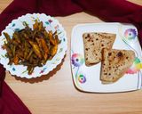 A picture of step 3 of Chapati with finger fries masala bhindi.