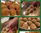 A picture of step 3 of AMIEs Fried ZUCCHINI Balls.