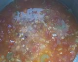 A picture of step 5 of Instant Pot - Moroccan Soup with Chickpeas and split red peas.