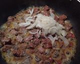 A picture of step 4 of Sardinian Fregola Soup with Beef and Vegetables.