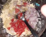 A picture of step 2 of Veg bread omellete.