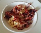 A picture of step 5 of Pasta, bacon cheese and peppers.