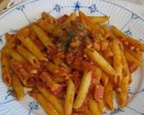 A picture of step 5 of Basil and Bacon Tomato Pasta Sauce.