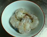 A picture of step 1 of Kimchi Sweet Vinegar Stir Fry with Shrimp and Eggplant.