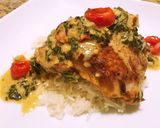 A picture of step 5 of Lemon butter rosemary and spinach chicken thighs.