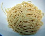 A picture of step 1 of Spaghetti In Cheesy Basil Egg Sauce.