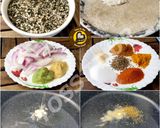 A picture of step 1 of Uttar Pradesh Urad Daal Aur Naye Chawal ki Khichdi Aloo Bharte Aur Hari Chutney (dinner or lunch).