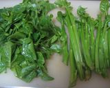A picture of step 2 of Chinese Stir-Fried Malabar Spinach (Tsuru-Murasaki).