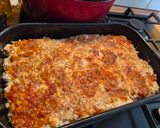 Vegán padlizsános vöröslencsés tofus lasagne (pici gombával) recept fázis 5 fotója