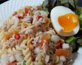 รูปขั้นตอนการทำที่ 2 ของ "ยำพาสต้าทูน่า" Spicy Tuna Pasta Salad 🐟🌶🍀