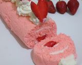 Foto langkah ke 7 dari resep Strawberry Japanese roll cake feminim.