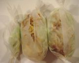 A picture of step 3 of Microwave Cooking: Salmon Chanchan-yaki with Cheese (Salmon Wrapped in Paper with Sweet Miso Sauce).