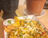 A picture of step 7 of Veg Sizzling Sweet Corn Rice.