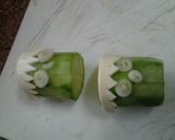 A picture of step 4 of Ladybirds Frankenstein Cucumbers.