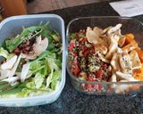 Foto langkah ke 3 dari resep Menu sehat full protein / dada ayam, ubi jalar, quinoa salad / organik.