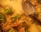 A picture of step 6 of Sunshine's cheese broccoli chicken linguine.