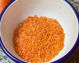 A picture of step 2 of Red Lentil Velouté with Scallions and Habanero Peppers.