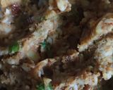 A picture of step 2 of Leftover rajma chawal taco 🌮.