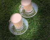 A picture of step 3 of Caffe latte(hot milk coffee).
