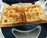 A picture of step 2 of Cinnamon Waffle With Chocolate and M&M.