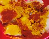 A picture of step 1 of Jalebi fish cooked with mustard paste(Machha besara/fish besara).
