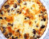 A picture of step 6 of My No Crust Homemade Mushroom, Chedder Cheese and onion Quiche.