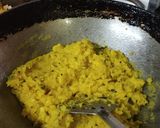 A picture of step 3 of Sweetcorn/bhutte kees.