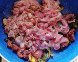 Foto del paso 3 de la receta: Alambre de res, puerco con jamón y queso fundido