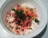 A picture of step 2 of Mixed Natto Tofu.