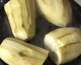 A picture of step 2 of Dahi orro. (aubergine in yogurt).