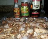 A picture of step 3 of jerk chicken wings.