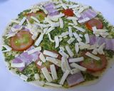 A picture of step 4 of Crispy Pizza with Basil Sauce.