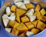 A picture of step 2 of Super Easy Simmered Kabocha and Sweet Potatoes.