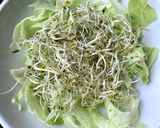 Hình bước làm 1 của món 💚 Salad Mầm Cỏ Linh Lăng & Phô Mai Mozzarella Tươi Mini