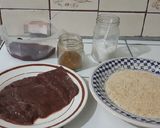 A picture of step 1 of Breaded Beef Liver.