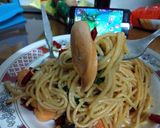 รูปขั้นตอนการทำที่ 3 ของ สปาเก็ตตี้พริกแห้งไส้กรอก