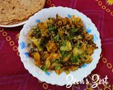 A picture of step 4 of Dhaniya Aloo.