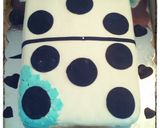 A picture of step 8 of Domino cake with quava n pineapple filling.