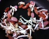A picture of step 3 of Creamy Pasta with Wiener Sausages and Spinach.