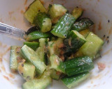 A picture of step 4 of Pounded Cucumber with Refreshing Pickled Plum and Miso Sauce.