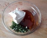 A picture of step 6 of Sig's Crispy Duck Egg with Herb, Honey and Mustard Sauce.