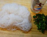 A picture of step 1 of Harusame Bean Noodles and Crab Miso (Innards) Stew.