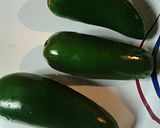 A picture of step 1 of Jalapeños stuffed with tuna.