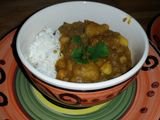 Potato Chick-Pea Curry W/Garlic Roasted Cauliflower - Serve W/Basmati Rice & Cha