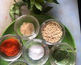 A picture of step 1 of Gongura chutney.