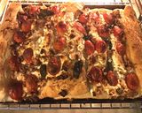 A picture of step 3 of California Farm Goat Cheese Basil Tomato Tart.