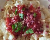 Foto del paso 6 de la receta: Espaguetis con salsa de queso, tomate y jamón