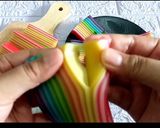 Foto langkah ke 11 dari resep Kue Lapis Rainbow / Lapis pepe.